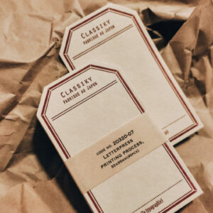 CLASSIKY – Letterpress Label Cards – Red