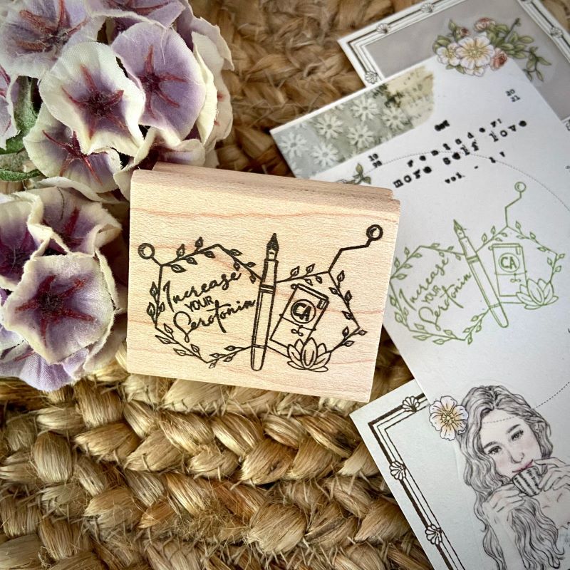 Cafe Analog x Suzy's Craftery - 'Serotonine, The Happy Hormone' stamp - Image 2