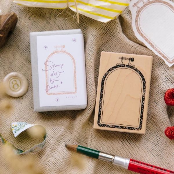 OURS - 'Window Embroidery Hoop' rubber stamp