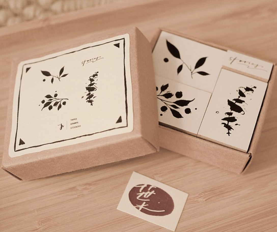 Jr.Journal - Leaves 4 Pieces - Wooden Stamp Set