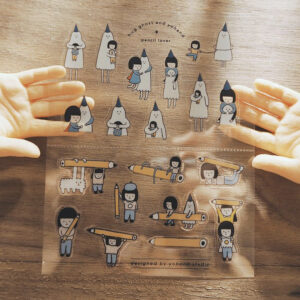 Yohand Studio – Hug Ghost And Pencil – Sticker Sheet