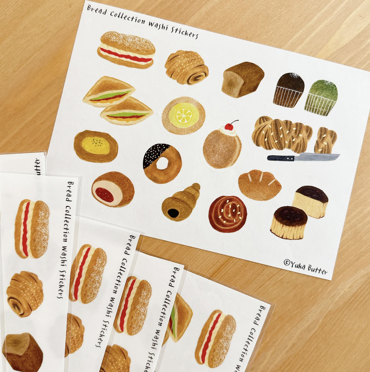 Yuka Butter - Bread Collection - Washi Stickers