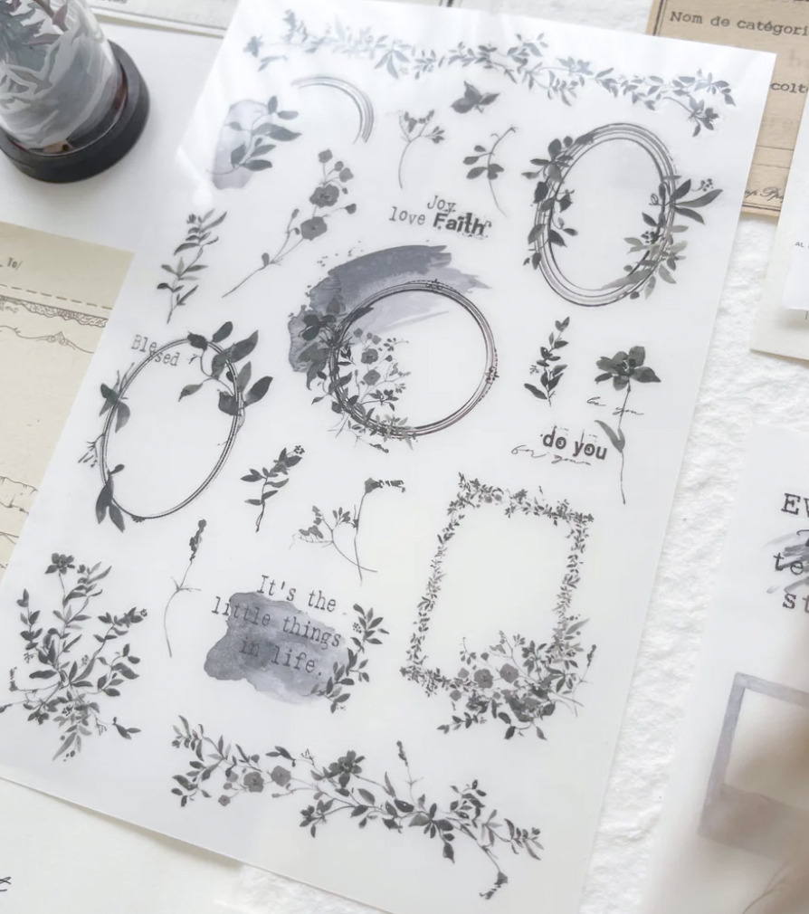 Journal Pages - Shadow - Print On / Transfer Sticker