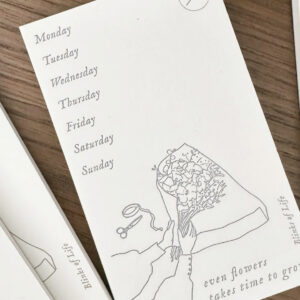 Blinks of Life –  Letterpress Label Book – Weekly Note – Silver Grey