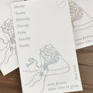 Blinks of Life –  Letterpress Label Book – Weekly Note – French Blue