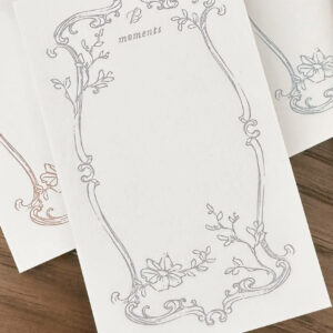 Blinks of Life –  Letterpress Label Book – Versaille Frame – Silver Grey