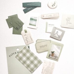 MindWave – Green Paper Bundle – Collage Stickers