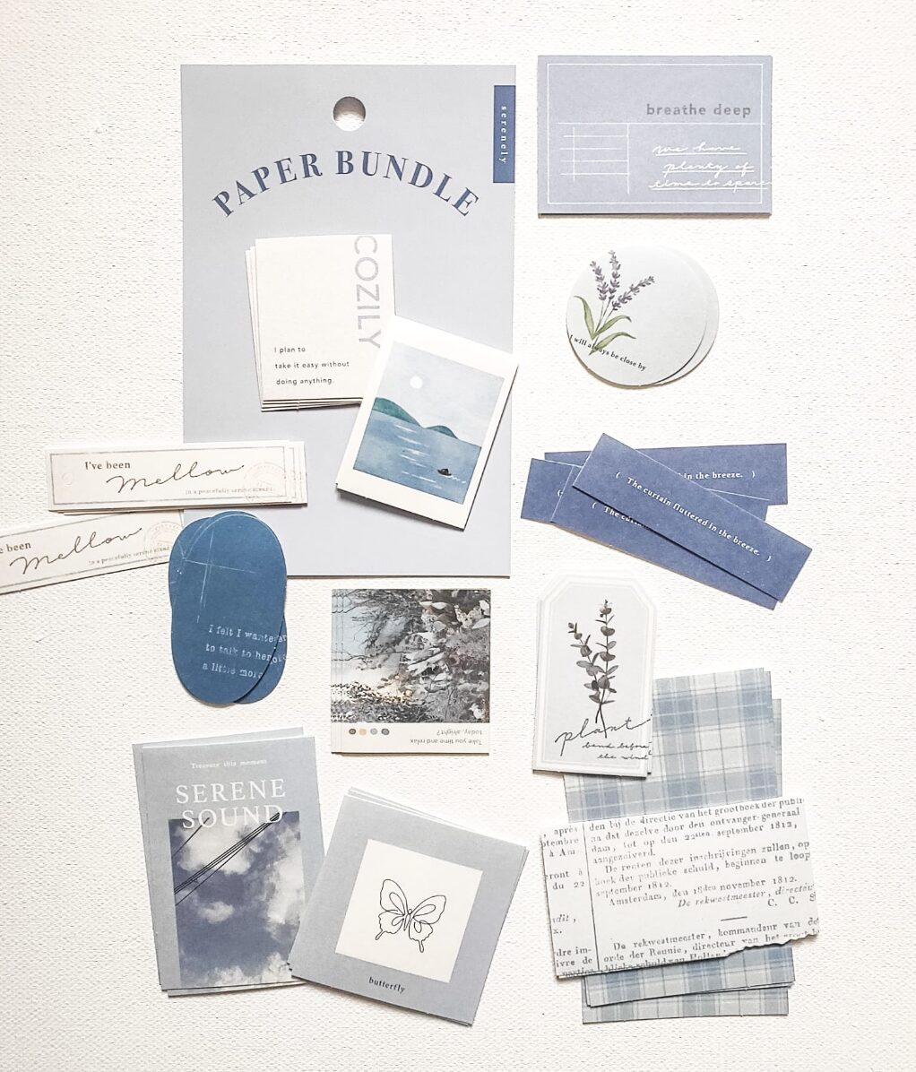 MindWave - Blue Paper Bundle - Collage Stickers