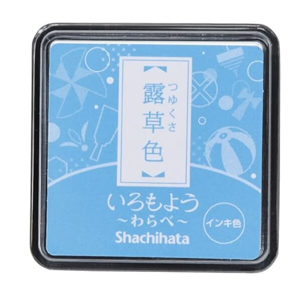 Shachihata MINI - Tsyukuyusa Iro - Dewdrop Blue - HAC-S1-LB - Inkpad