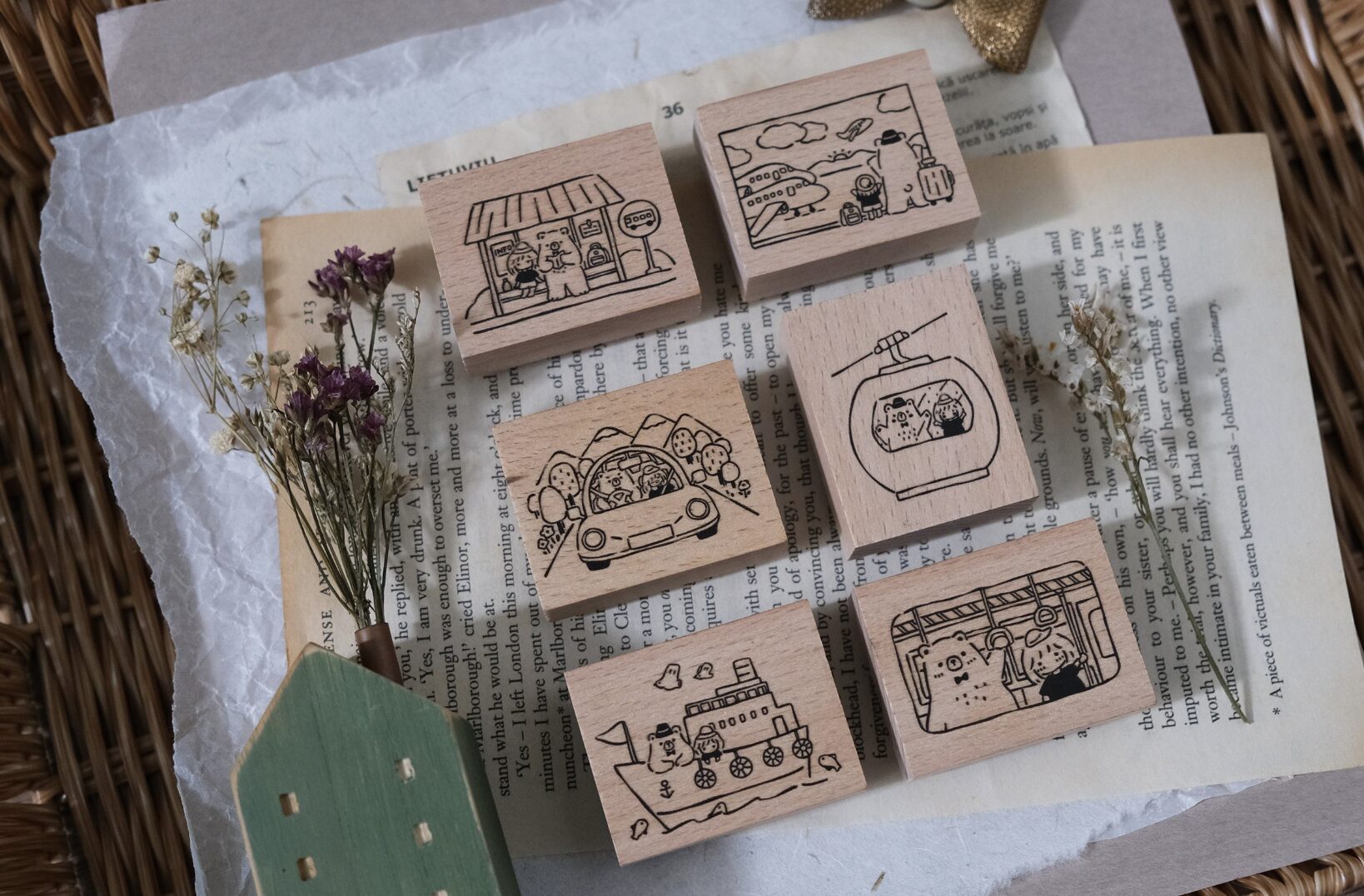Eileen TAI Studio – Bear & Girl Travel Together - Complete Stamp Set