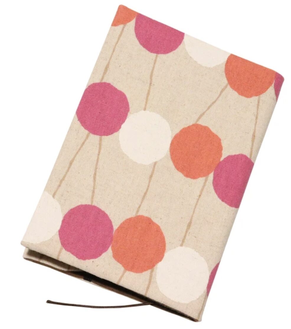 Cotton Linen Book Cover - A6 size - Magenta Orange