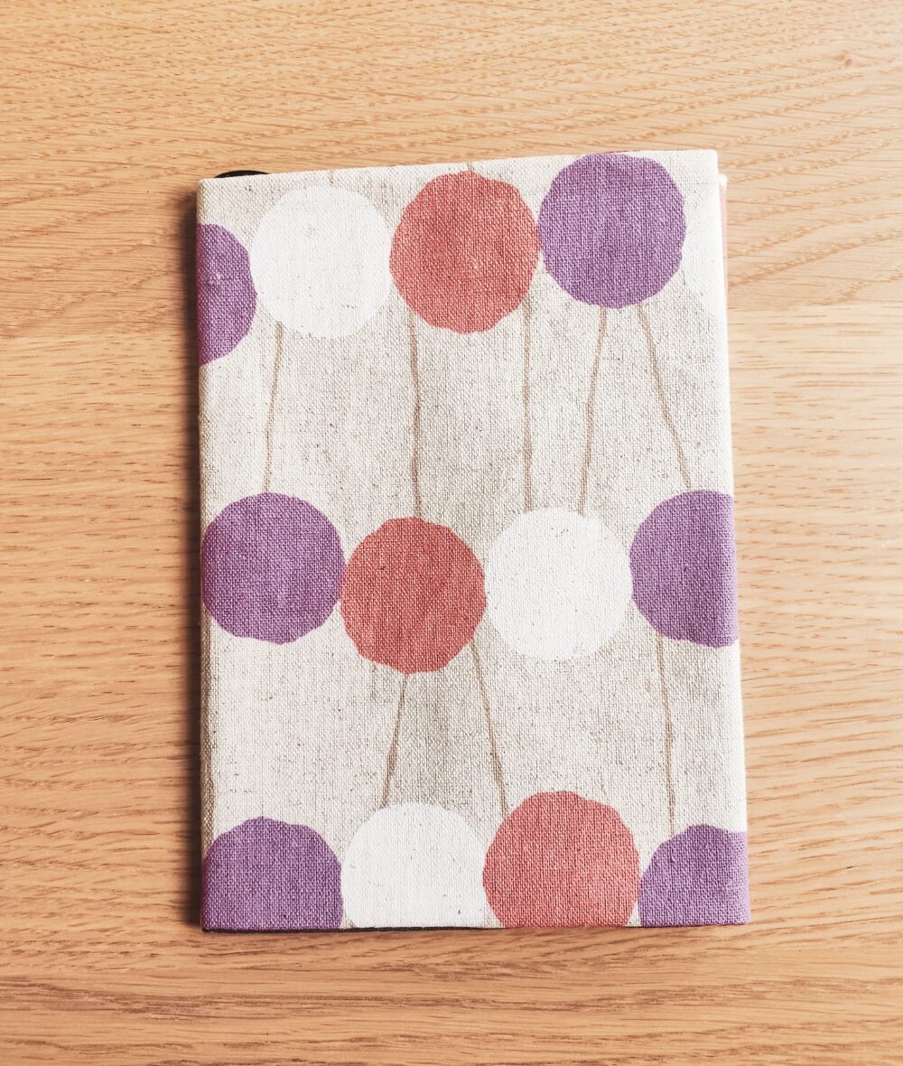 Cotton Linen Book Cover - A6 size - Magenta Orange