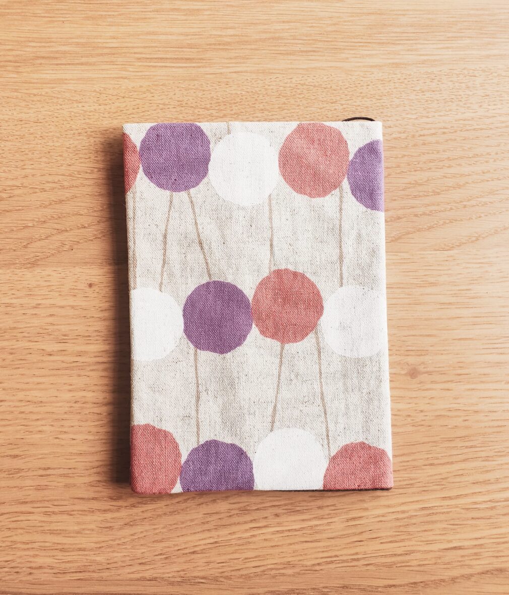 Cotton Linen Book Cover - A6 size - Magenta Orange