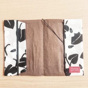 Cotton Linen Book Cover - A6 size - White Black