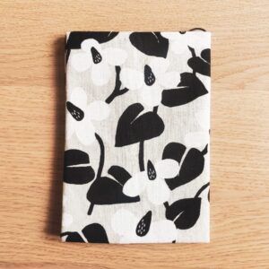 Cotton Linen Book Cover – A6 size – White Black