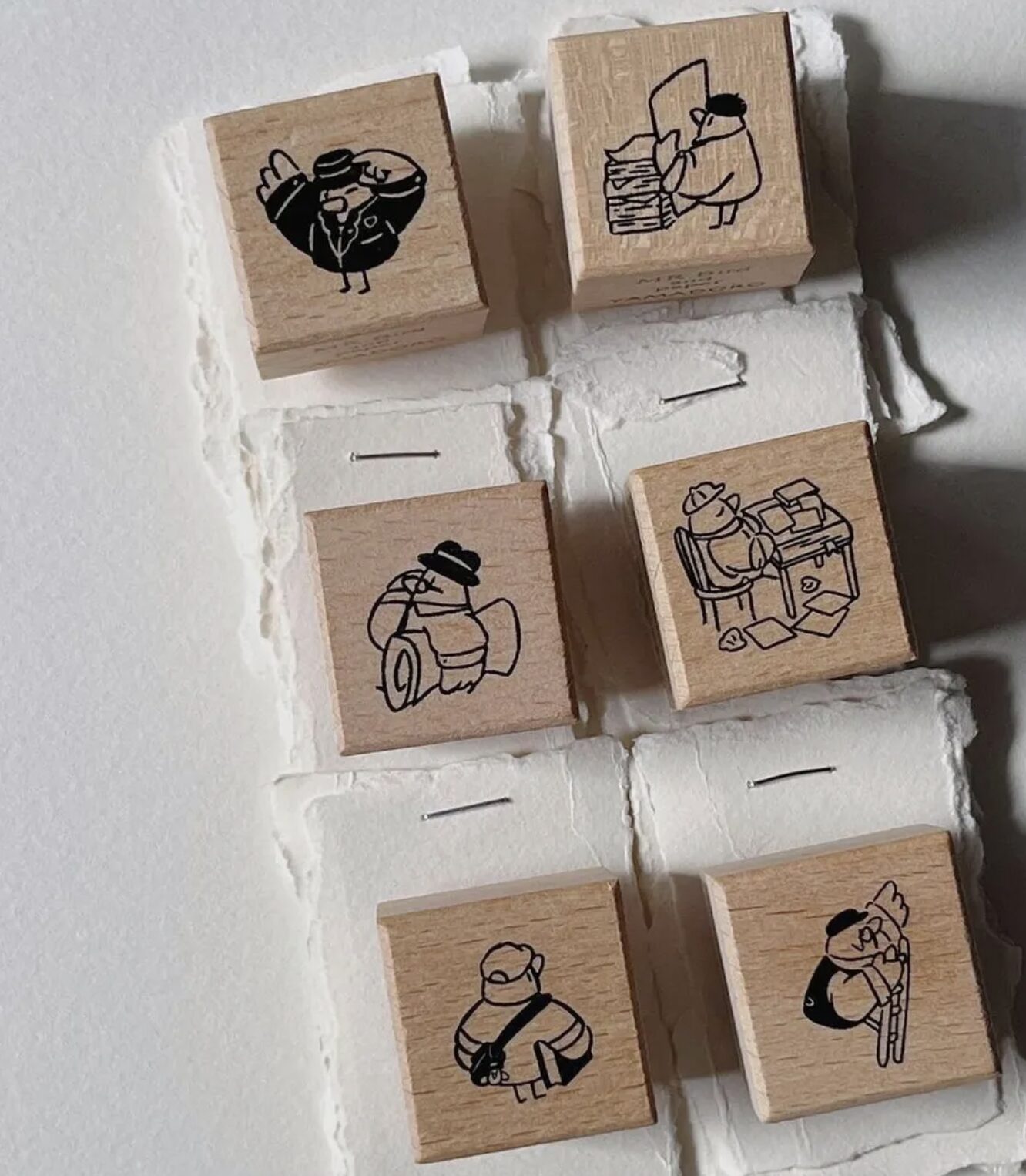 Yamadoro - Mr. Bird and Paper - Stamp Set