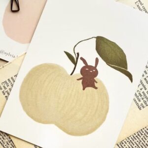 Breezy Studio – Butter Apple Rabbit Chilling – Postcard
