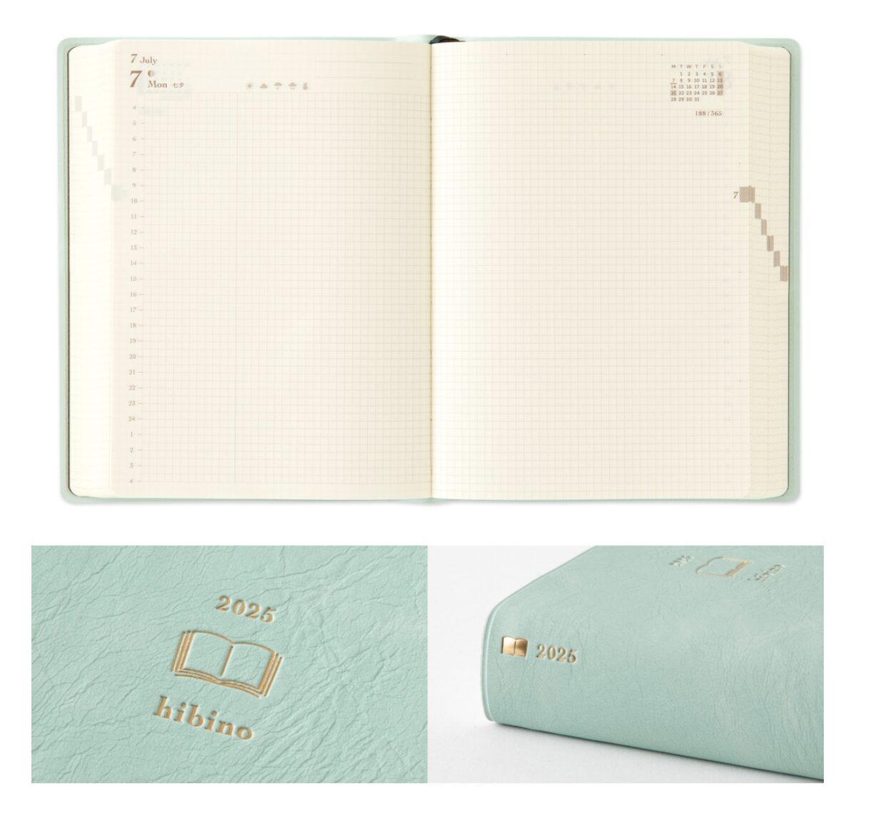 2025 - Midori HIBINO Diary - A6 Blue Green