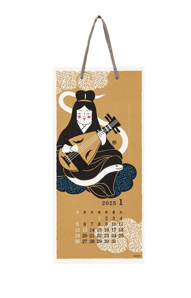 2025 - Midori Calendar Wall-Hanging Echizen Washi S - Seasonal Tradition