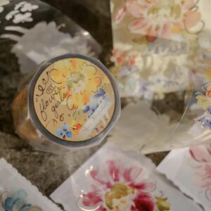 Meow Illustration – Flower Girls – Glossy PET Tape with Rose Gold Foil