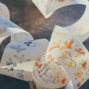 Meow Illustration – Rainbow Friends vol.1 – Washi Tape with Rose Gold Foil