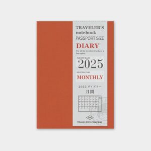 TRC Traveler’s Notebook 2025 – Monthly Diary – Passport Size