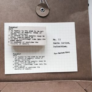 Raw Market Shop – No. 73 Remember – Stamp