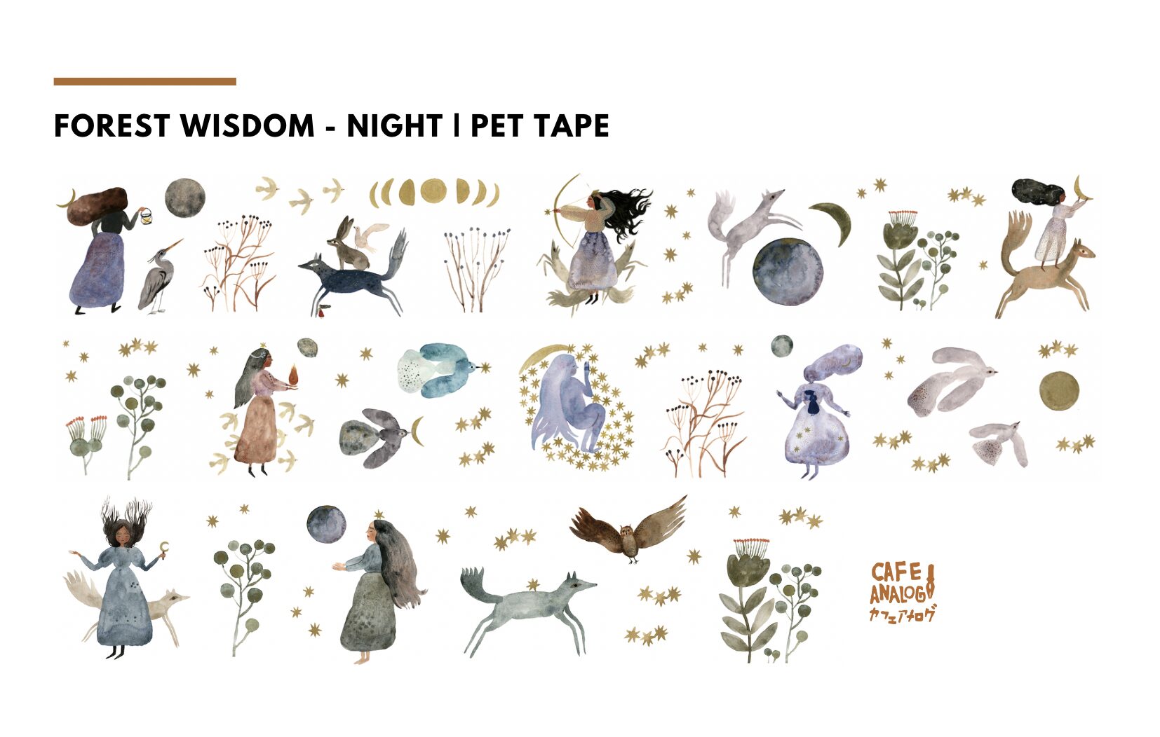 Cafe Analog x Tijana Lukovic - Forest Wisdom NIGHT - PET Tape
