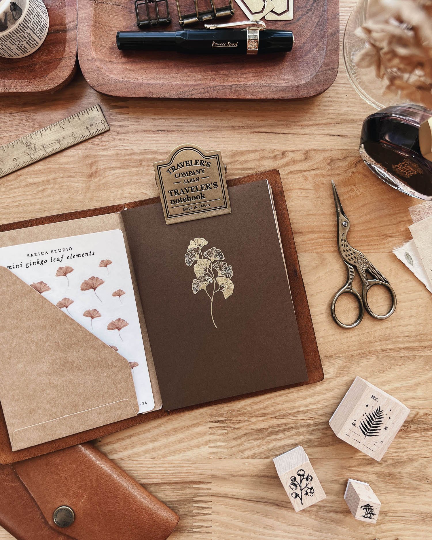 Sarica Studio - Ginkgo Notebook - Passport Size