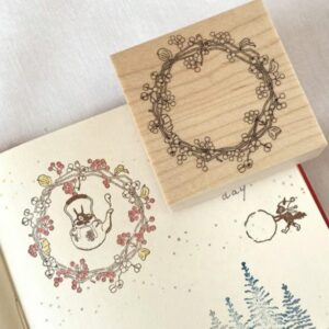 Mori Ringo – Chinese Tallow (Popcorn) Tree Wreath – Stamp