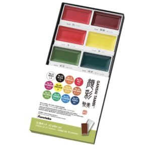 Kuretake - Ain Gansai Tambi 12-color Set - Paint Set Palette