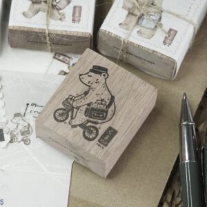 Blackmilk Project - Kuma Post Bear - BICYCLE - Stamp