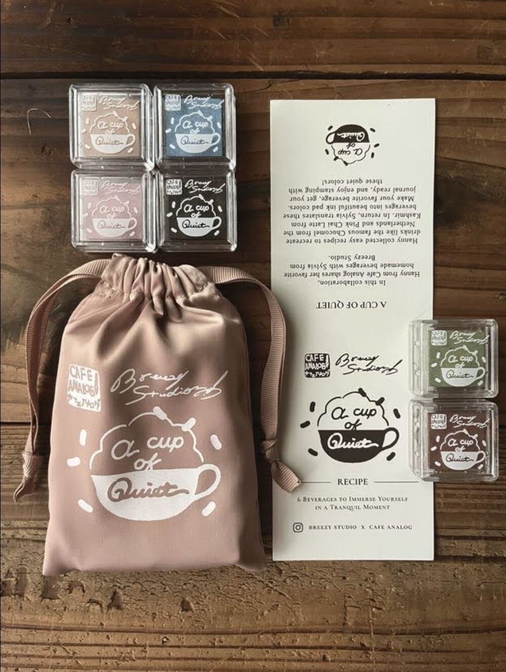 Cafe Analog x Breezy Studio - Limited Edition 2025 - A Cup of Quiet in OAT MILK bag - Inkpad Set