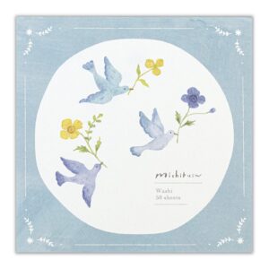 Michikusa – Blue Bird Wind – Washi Memo Pad