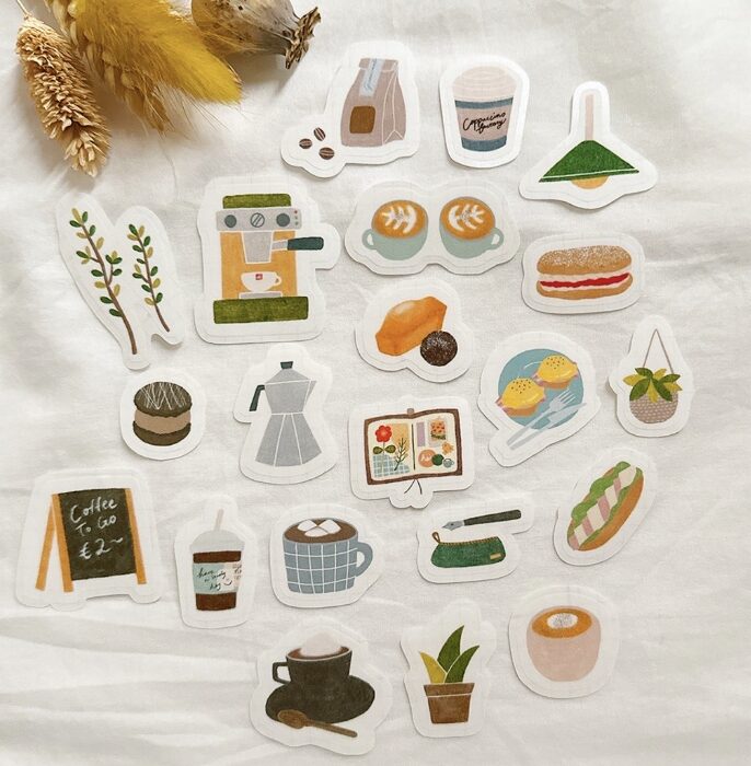 Yuka Butter - Cozy Cafe - Washi Sticker Flakes