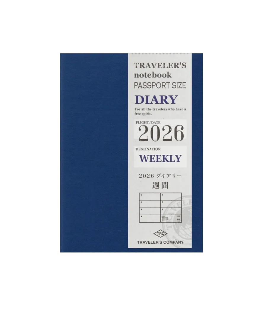 TRC Traveler's Notebook - Second Half Weekly Insert 2026 - Passport Size - Diary Refill