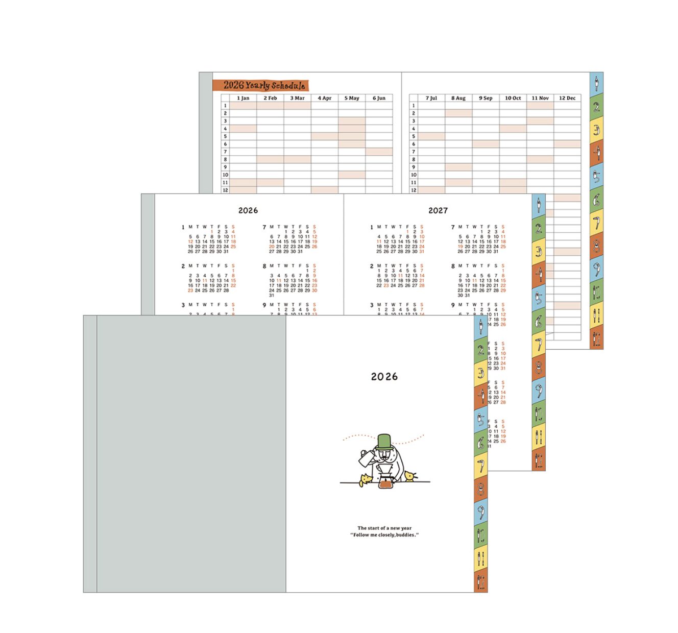 2026 Pocket Diary - A6 - Weekly Block Ojisan - Weekly Diary