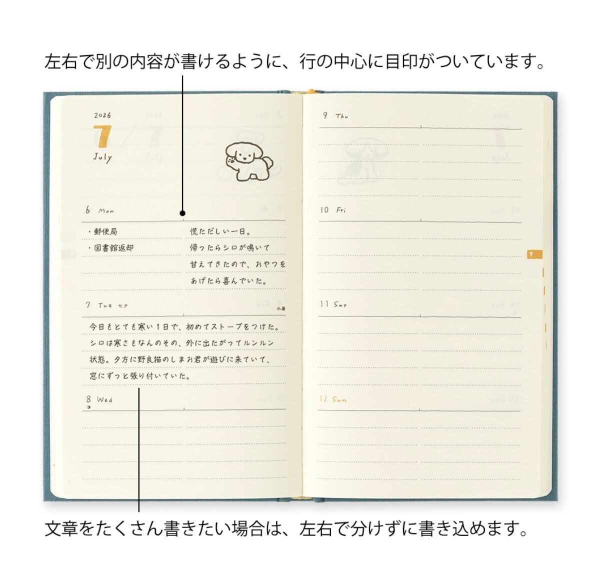 2026 Book Style Diary - B6 - Variant Dog Blue Green - Diary