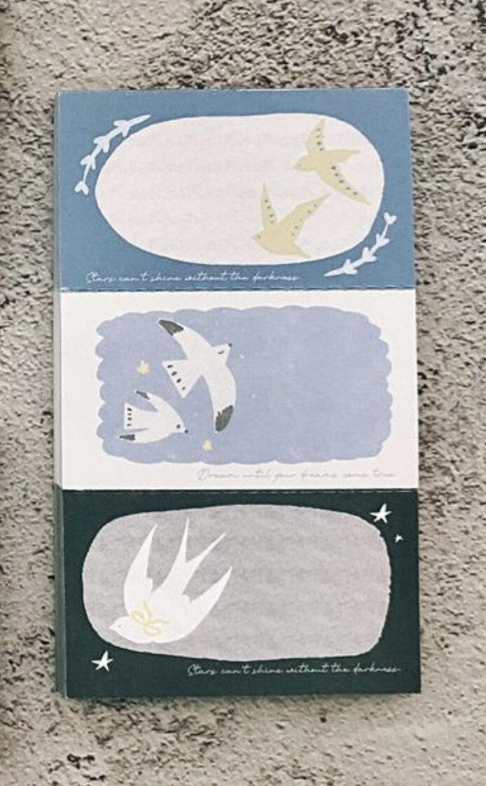 Hairmo - Flower Appearance - Blue White Dark Green - Tear-off Note Paper
