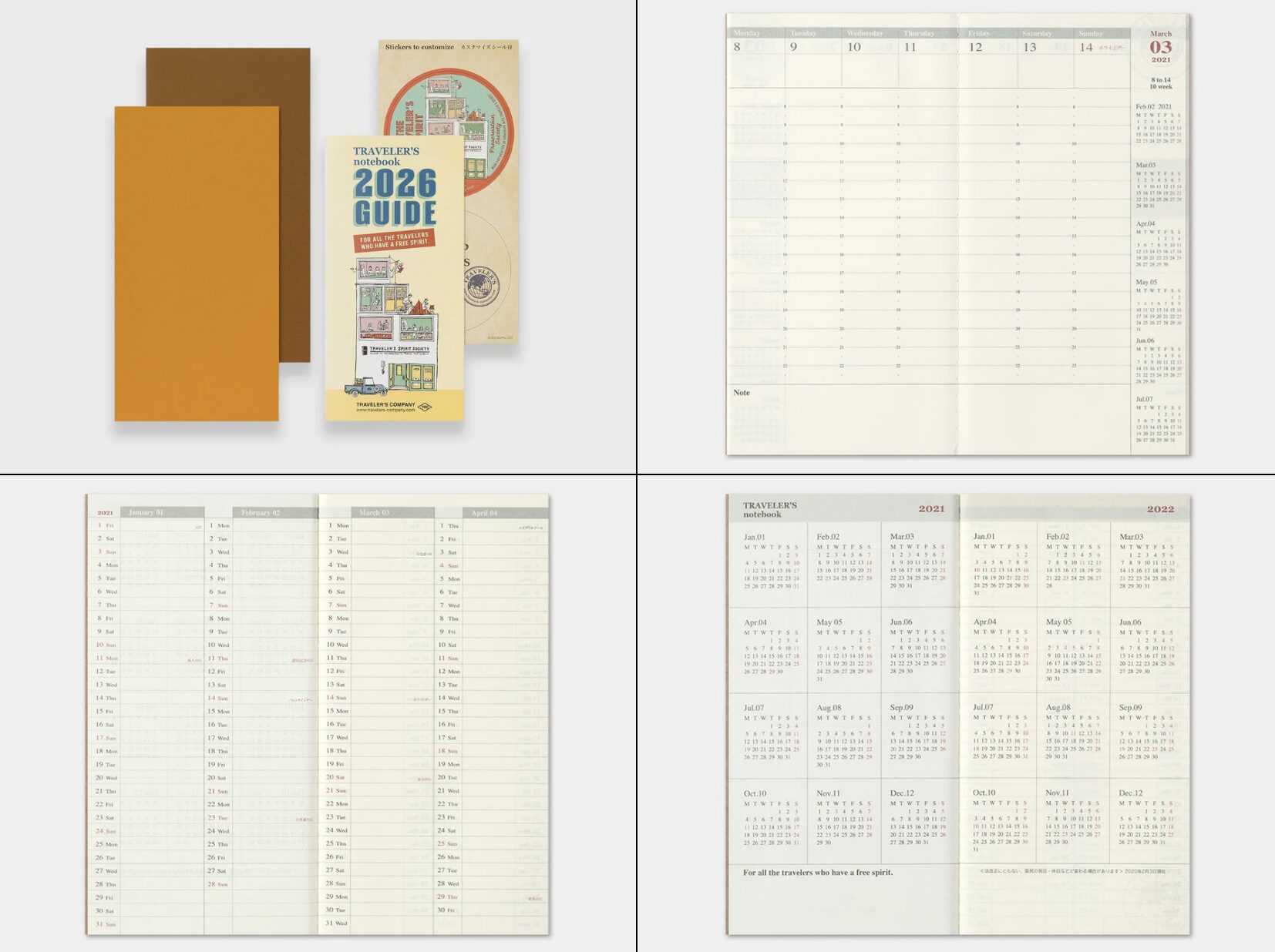 2026 - TRC Traveler's Notebook - Weekly Vertical Diary - Regular Size