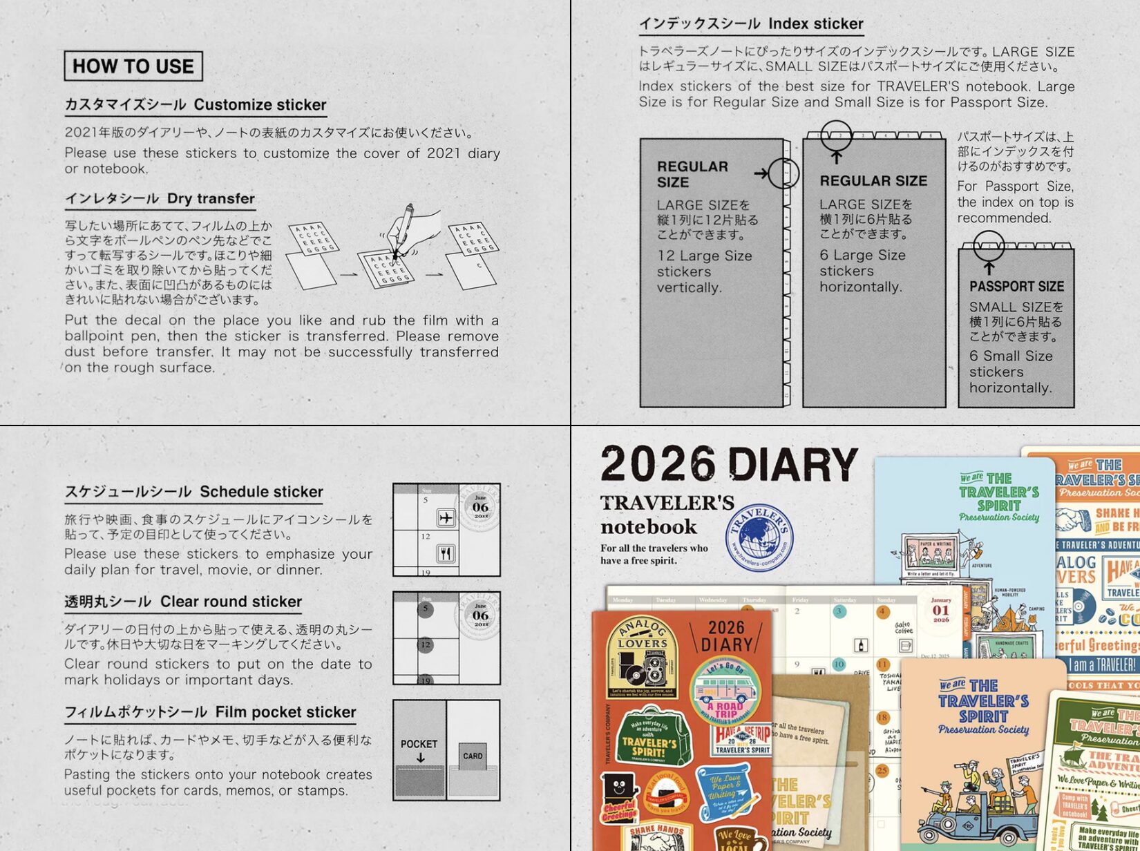 2026 - TRC Traveler's Notebook - Customized Sticker Set