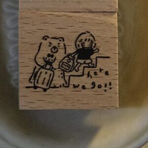 Eileen TAI Studio - Bear & Girl Travel Together Again - Here We Go! - Stamp