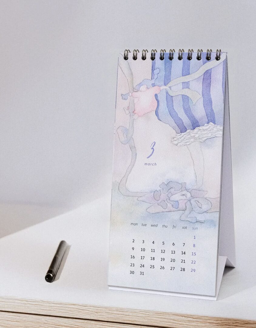 2026 - Dodolulu - Slim Desk Monthly Calendar