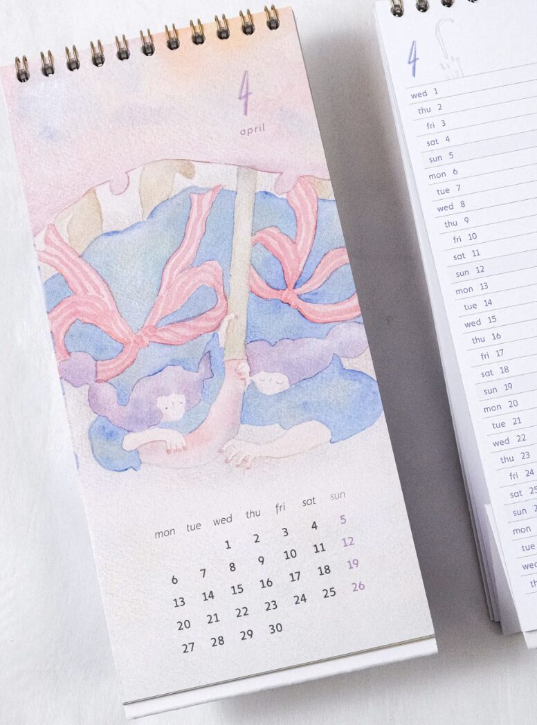 2026 - Dodolulu - Slim Desk Monthly Calendar