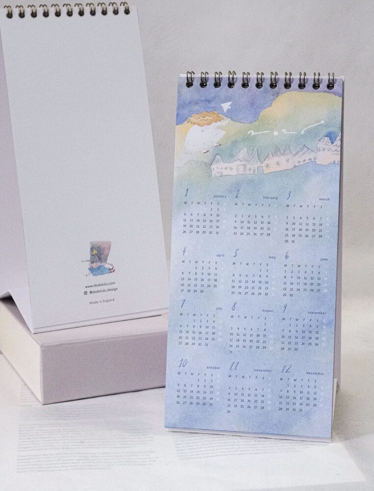 2026 - Dodolulu - Slim Desk Monthly Calendar