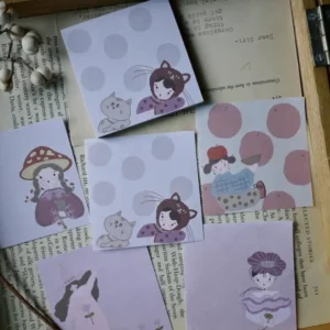 HANEN Studio x Kaia – Freckled Girl Kitty – Memo Pad