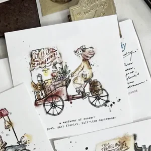 Blackmilk Project – Traveling Stationer – Girl on Cart – Postcard