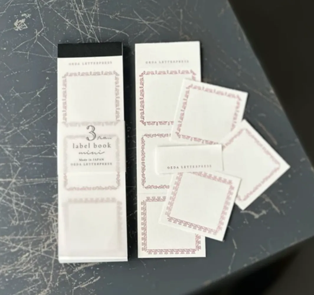 OEDA Letterpress - LB032 Red - MINI Three-Pattern Label Book