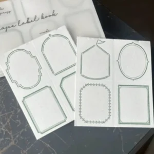 OEDA Letterpress – LB035 Green Frame – 8-Shape Label Book