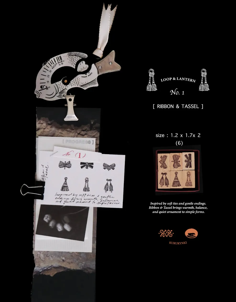 Kurukynki - Loop & Lantern No.1 – Ribbon & Tassel - Stamp Set